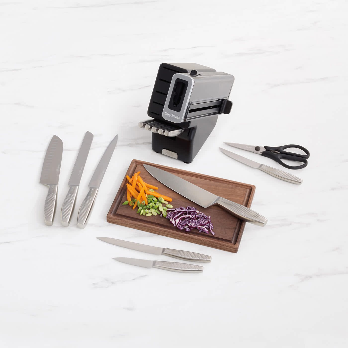 Ninja StaySharp 14-Piece Stainless Knife Set, Wood Block & Built